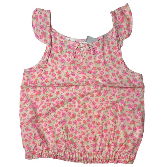 The Children's Place Other - The Childrens Place Floral Ruffle Shoulder Banded Waist Top Size 14 New